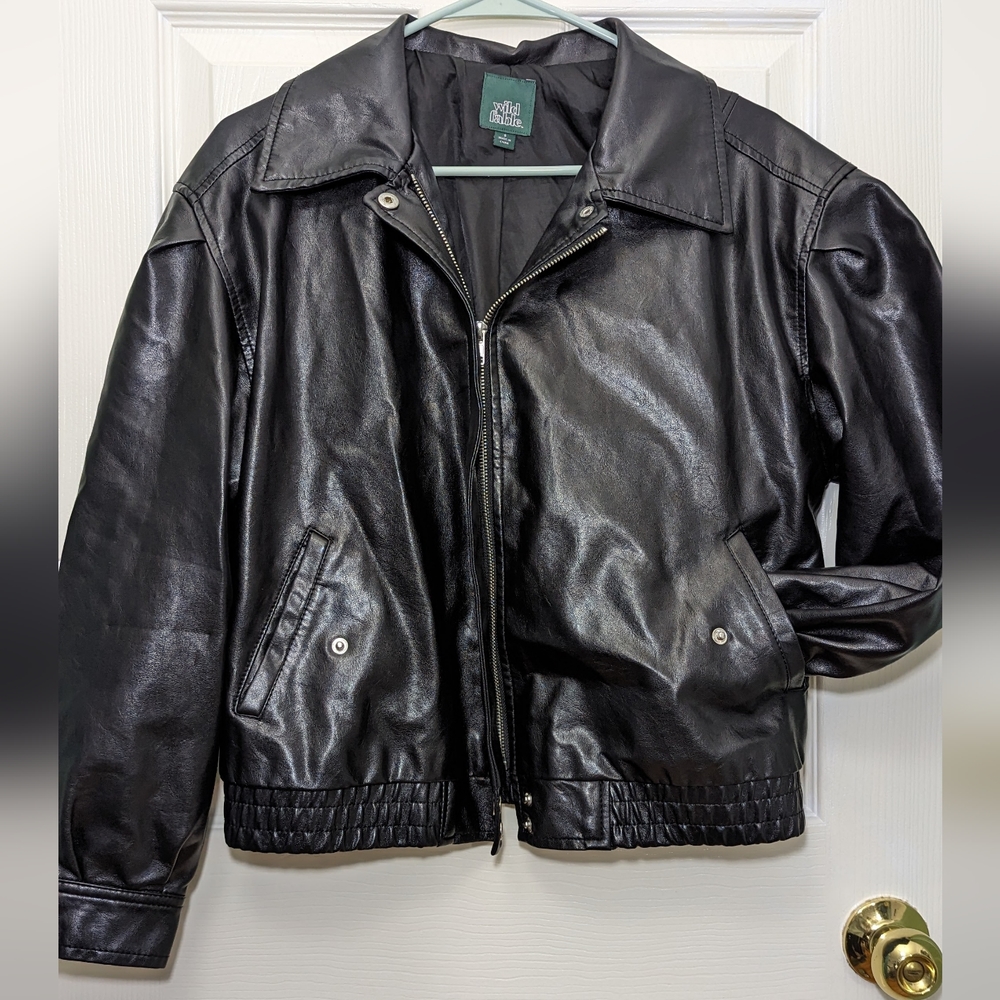 Wild Fable Black FAUX Leather Jacket - Size S